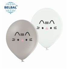ММ 12" (30см) Котик Пушин серый и белый (25шт) BelBal