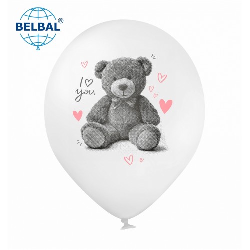 ММ 12" (30см) I love you, ведмедик, білий (25шт) BelBal ММ 12" (30см) I love you, ведмедик, білий (25шт) BelBal