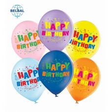 12" (30 см) Веселе свято Happy birthday 25 шт (Belbal)