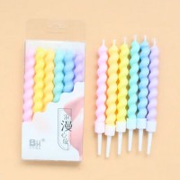 Свічки для торта виті веселка (6 шт)