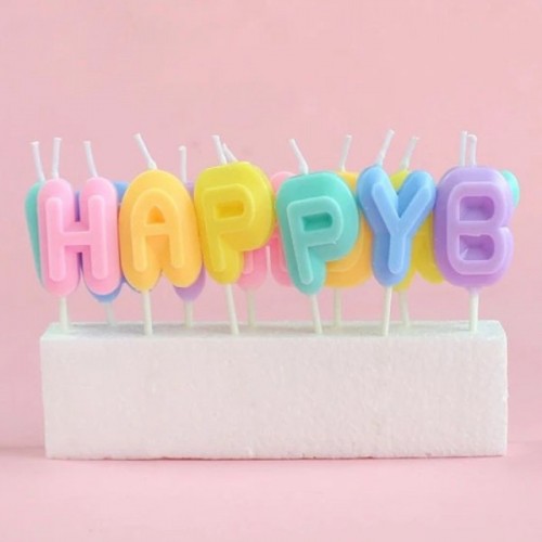 Свічки-літери "Happy Birthday" макарун Свічки-літери "Happy Birthday" макарун